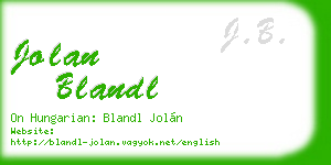 jolan blandl business card